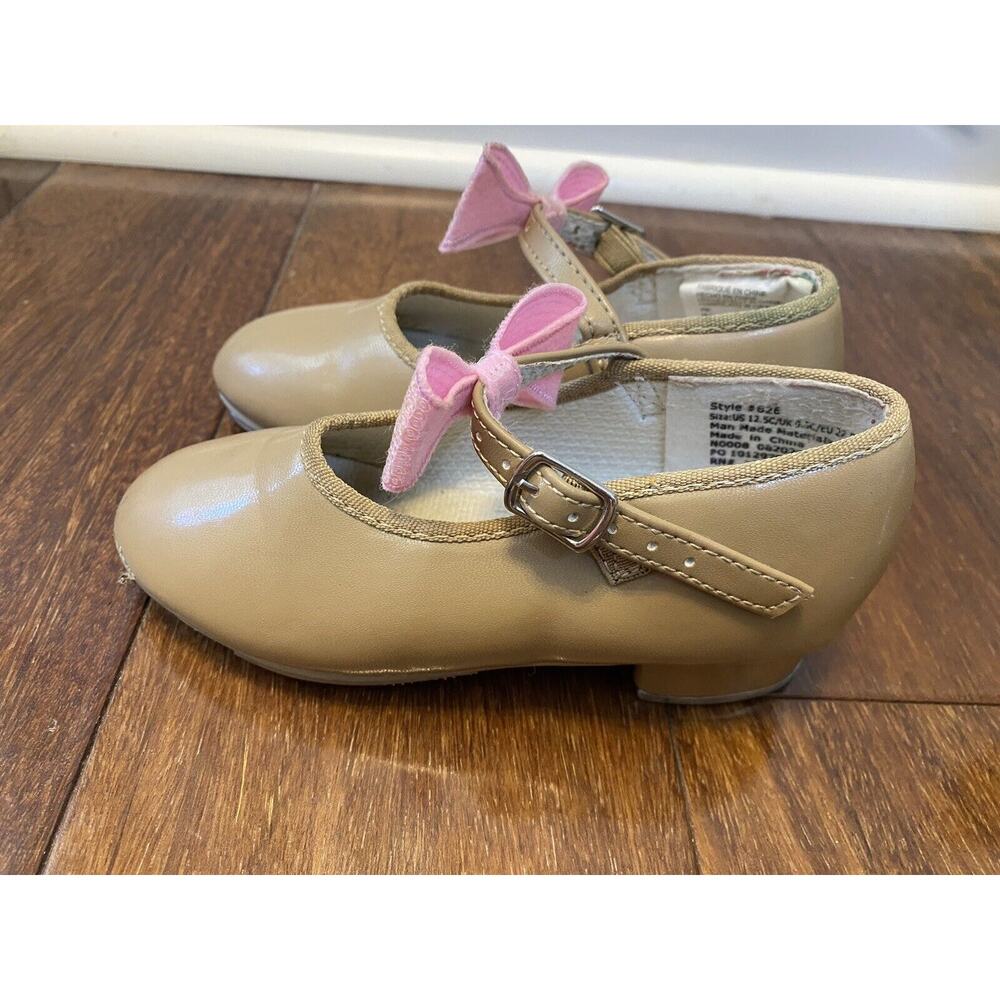 Revolution Dancewear Tap Shoes Girl’s Sz 12.5 mY Tan/Beige